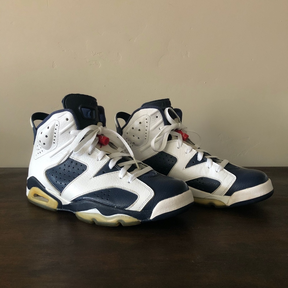 Nike 2012 Air Jordan 6 Retro Olympic Size 8.5 384664-130 Navy White